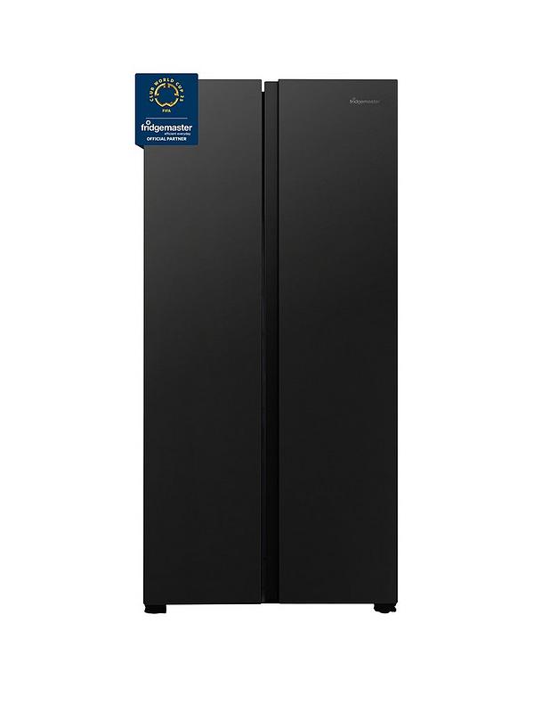 Fridgemaster MS83430EB 80cm Wide Side by Side, American Fridge Freezer - Black